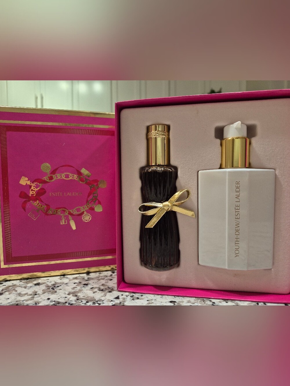 Estee Lauder Pink & Gold Youth-Dew Bath & Body Gift Set